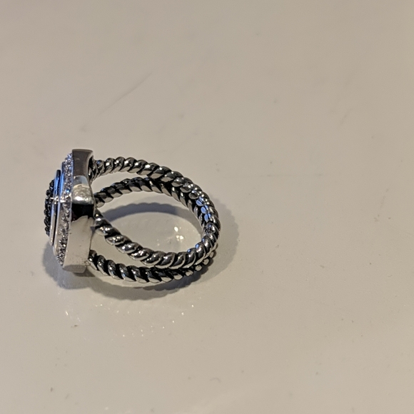 Sterling Silver Black CZ Cable Ring - Picture 3 of 6